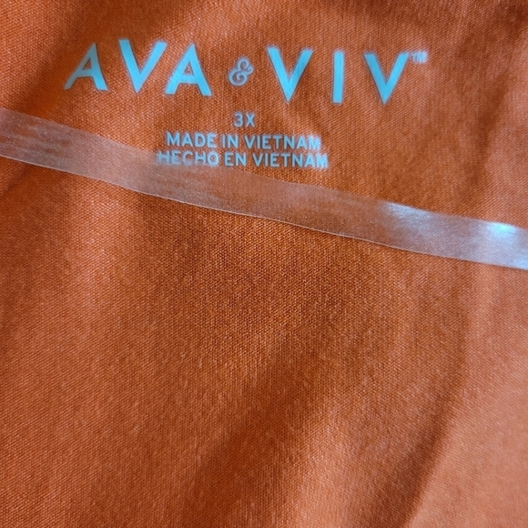 Ava & Viv Women's Orange Elbow Sleeve Flared Empire Waist Dress Size 3X - Picture 5 of 5